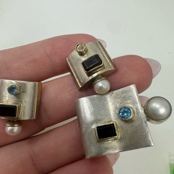 Vintage Michou Sterling Silver Earrings and Pendant Set - Picture 5 of 15